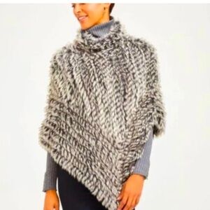 J McLaughlin Faux Fur Poncho Cape OS